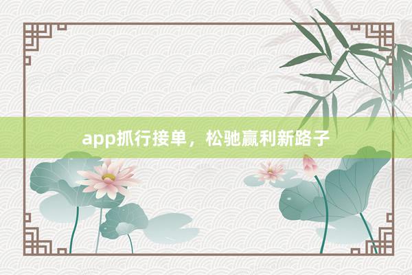 app抓行接单，松驰赢利新路子